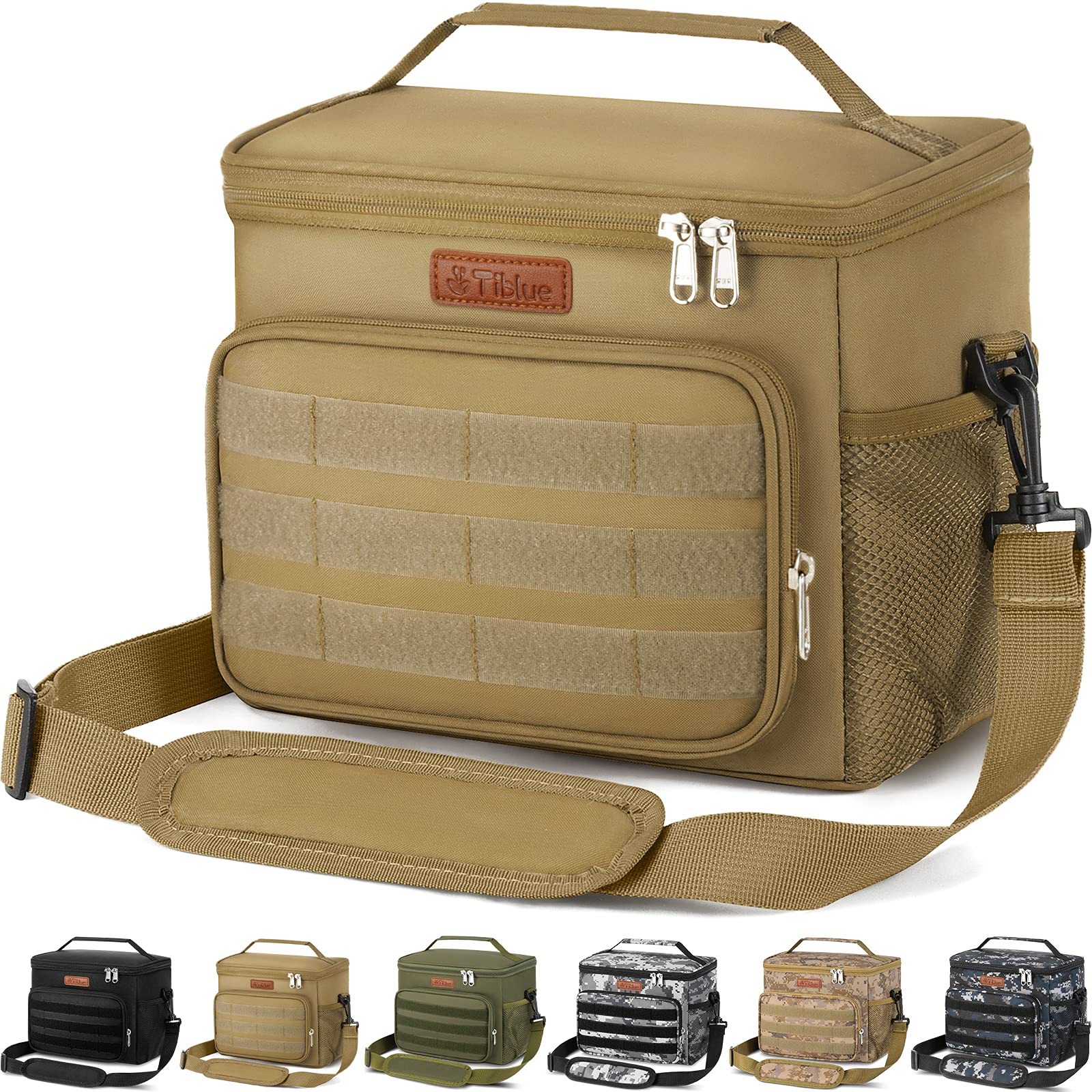 Tiblue Insulated Lunch Bag with Adjustable Shoulder Strap (Medium, A3.Tan)