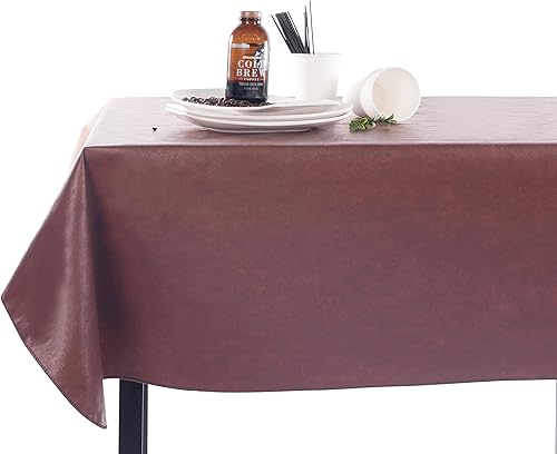 Miniatura 3 de Yourtablecloth - Mantel de vinilo de alta resistencia rectangular o cuadrado  calibre 6  parte trasera de franela  mantel lavable con colores vivos