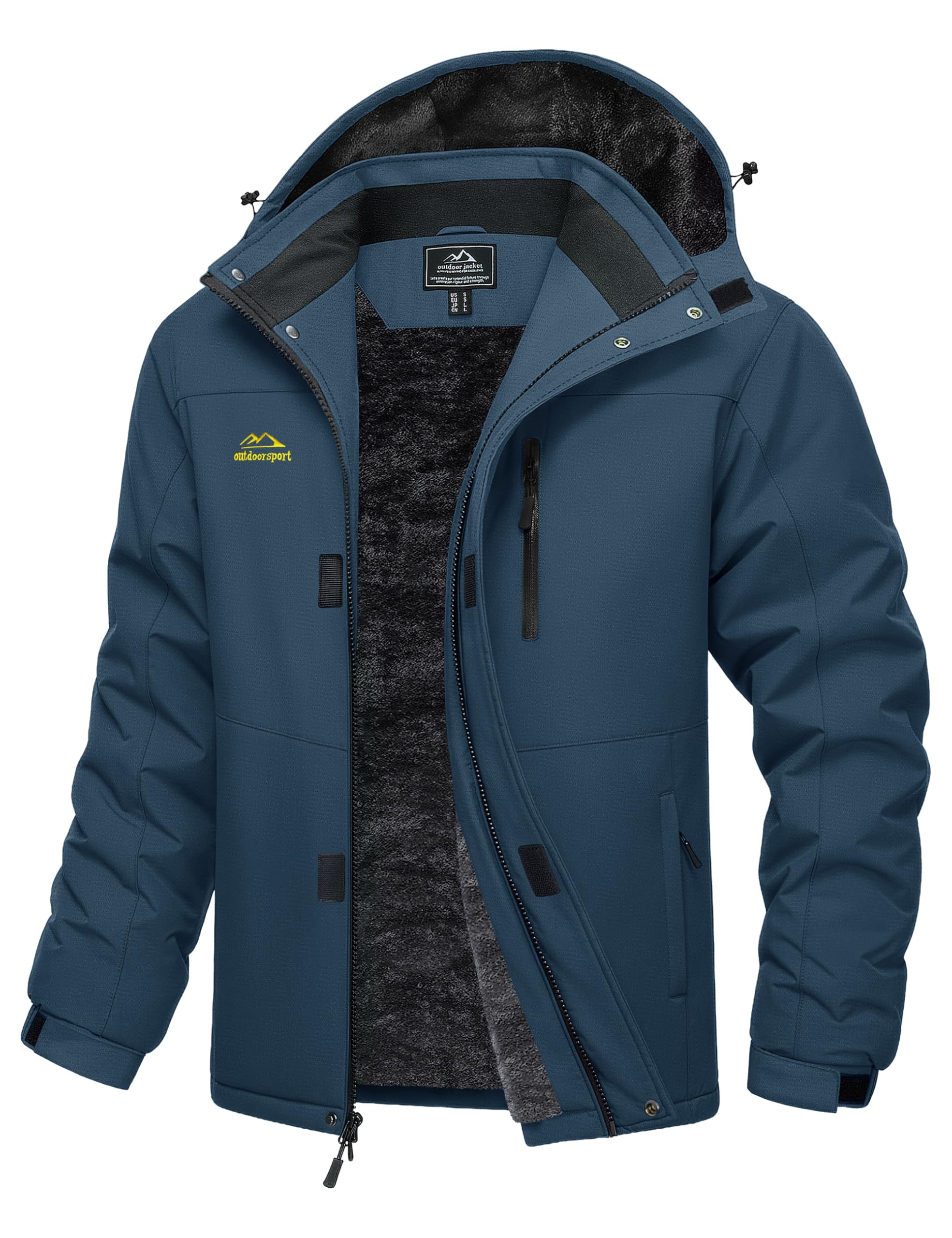 MAGCOMSEN Mens Winter Ski Jacket Waterproof Snow Jackets Fleece Insulated Coats Outdoor Snowboard Warm Parka Raincoat