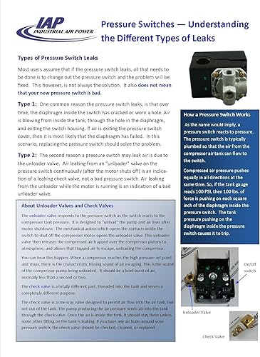 Miniatura 2 de Interruptor de presión P14202A diseñado para usar con compresores de aire Champion