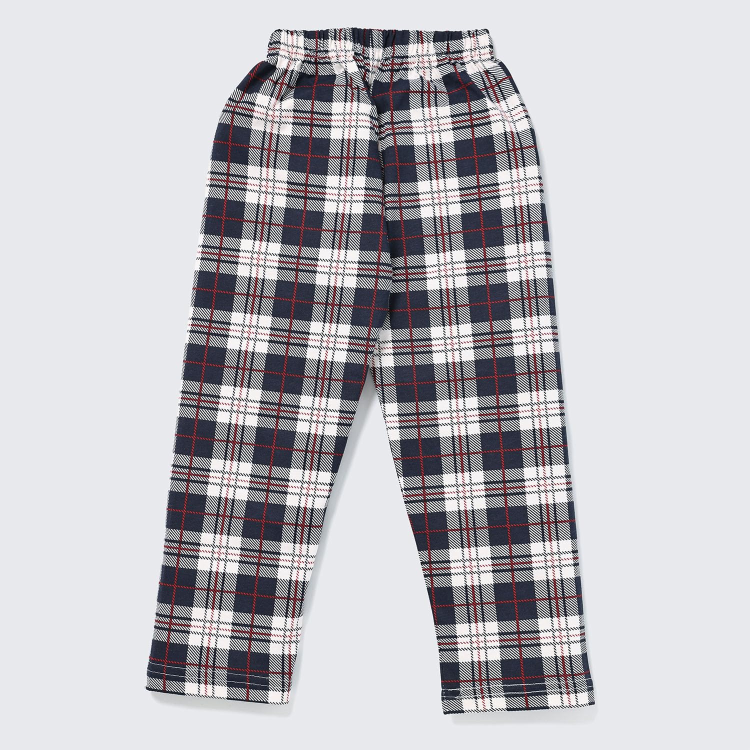 NITE FLITE Girls' and Boys' BRB Busy Exploring Printed 100% Cotton Nightwear | Top and Pyjama Set (Navy Blue & Checks,10) 2