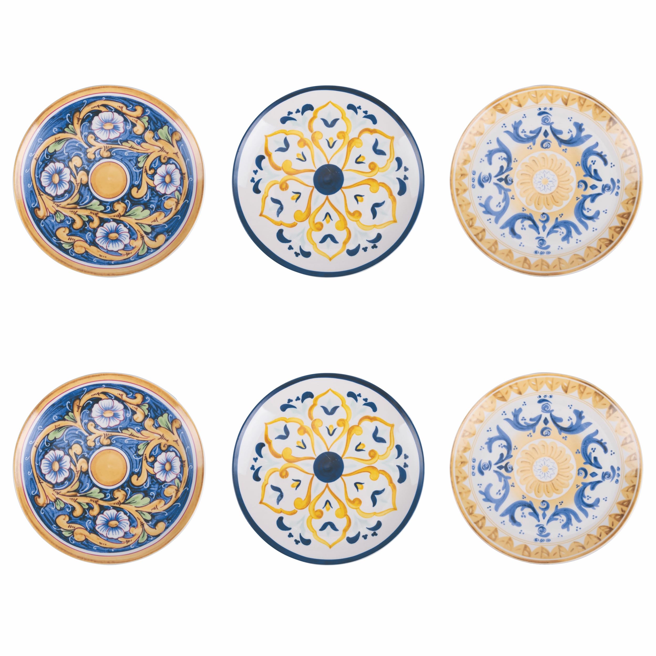Set of 6 Porcelain Fruit Plate Sicily