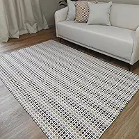 Tapete Sala Quarto Grande Artesanal 2,00 x 1,40m Quadriculado Rústico Colorido Cru Tear 100% Algodão Antiderrapante Lavável Decorativo Minimalista (Caramelo)