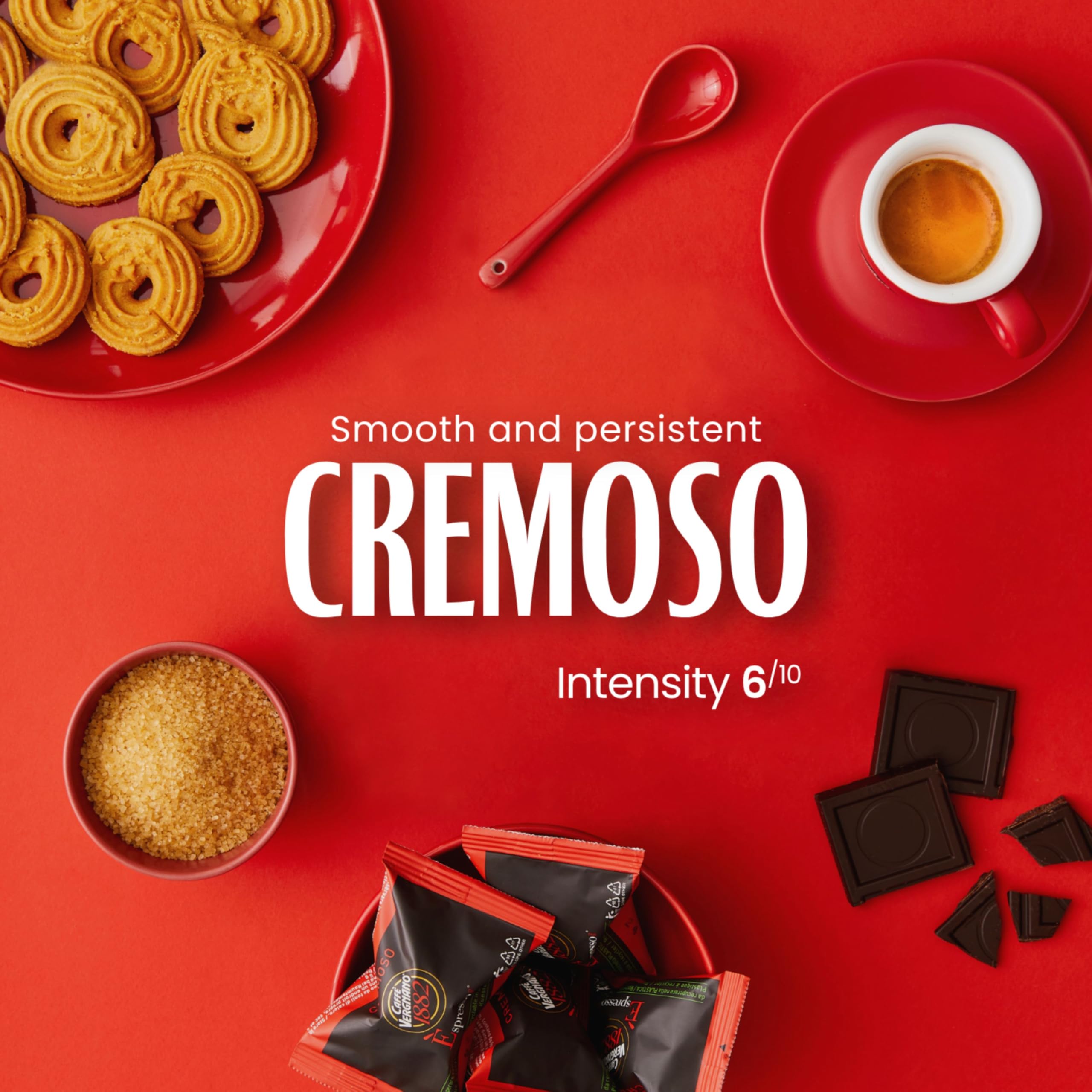 Caffè Vergnano 1882 - èspresso kapsułki z kawą do kompostowania, kompatybilne z Nespresso, Cremoso (kremowy) - opakowanie zawiera 50 kapsułek