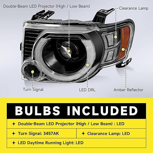 Miniatura 8 de Conjunto de faros delanteros compatible con Ford Escape 2008 2009 2010 2011 2012 08 09 10 11 12 Ford Escape lado del conductor y lado del pasajero