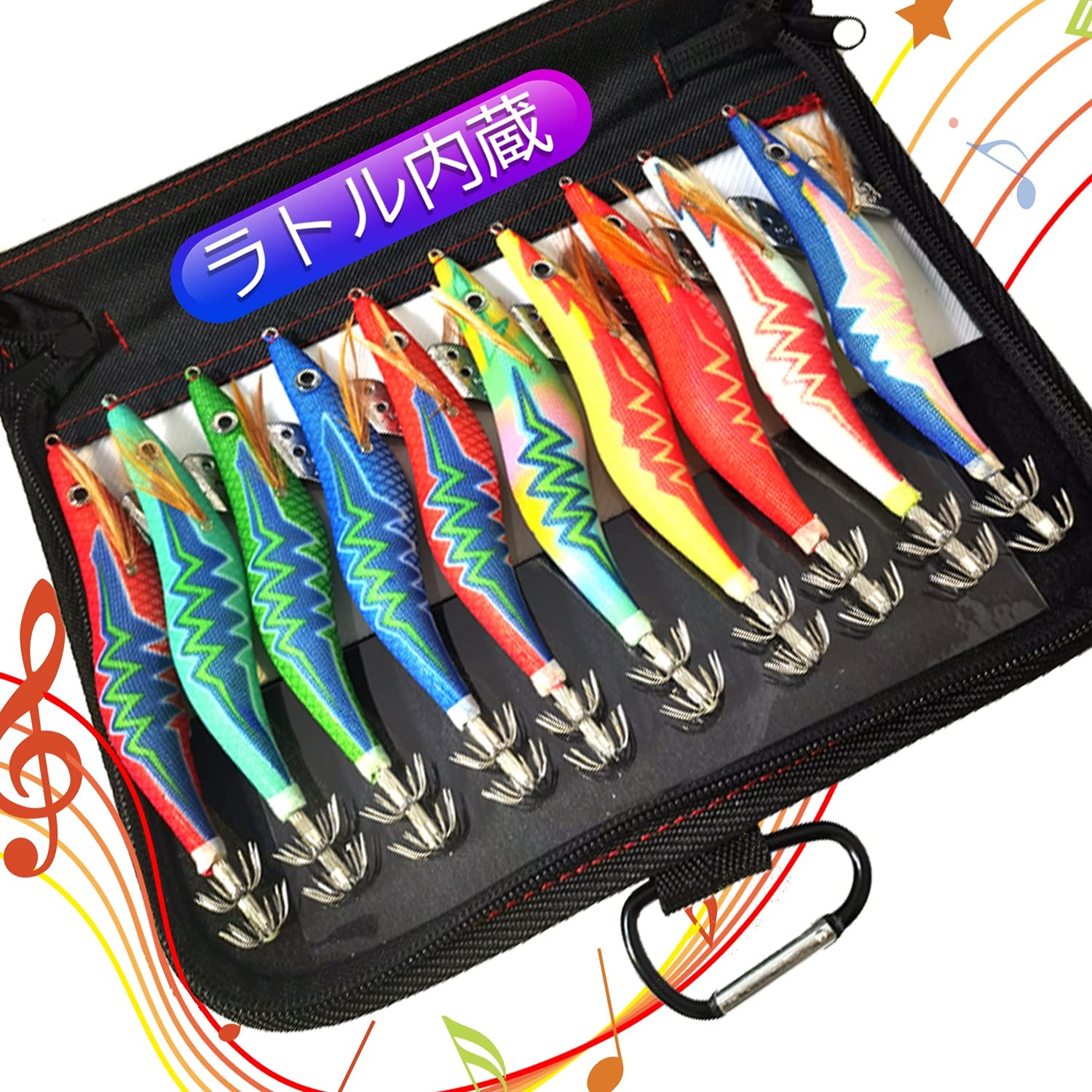 Amazon | エギングセット エギ イカ釣り ルアー ラトル内蔵 全身夜光