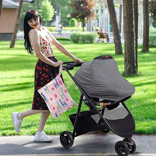 Miniatura 6 de ERKIES Cartoon Alpaca Wet and Dry Bags 2Pcs Waterproof Reusable Multifunctional Organizer with Zippered Pockets Can be Used for Beach Travel Gym