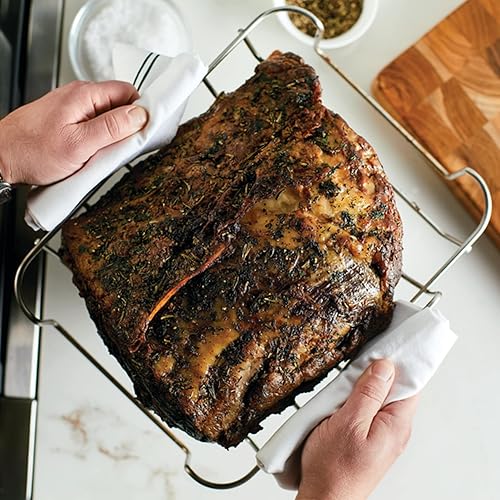 Miniatura 11 de KitchenAid Asador revestido de 5 capas con estante extraíble, 15 x 11.5 pulgadas, acero inoxidable pulido