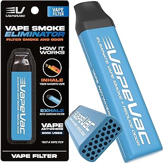 VapeVac (Registered AMZ Brand) – Pocket-Sized Personal Air Filter for Discreet Output Reduction | Minimizes Odor, Keeps Air Fresh | Not an Emission Device – 500+ Uses (Teal)