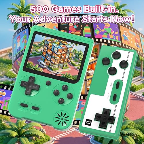 Miniatura 2 de Consola de juegos de mano retro, 500 videojuegos integrados, reproductor de videojuegos portátil con pantalla lPS de 3.0 pulgadas, batería de 1200