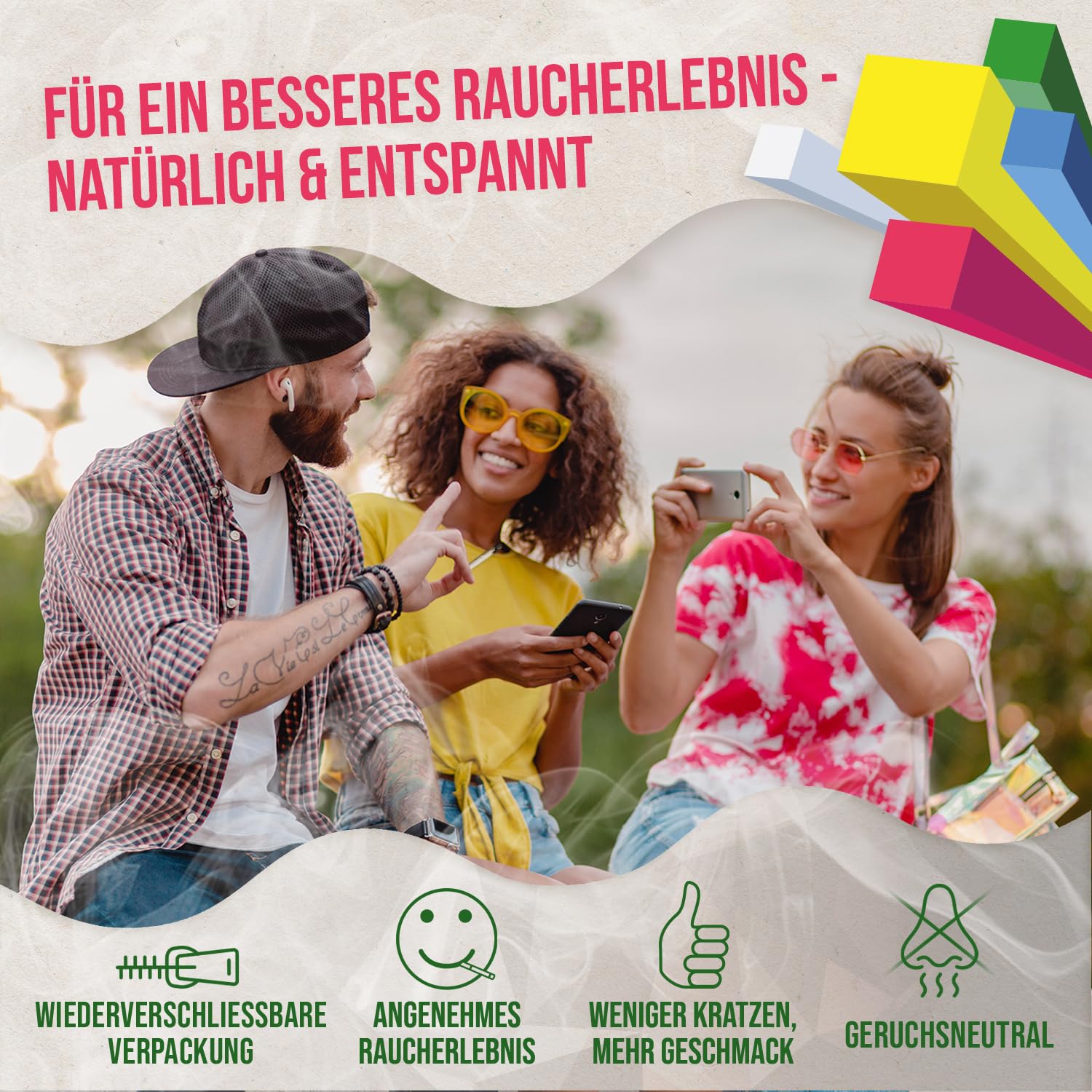 Mari & Juan 555 Aktivkohlefilter 6mm Slim Size I dünne Filter mit Aktivkohle aus Kokosschale, 555 Stück, bunt I Schadstoffärmeres Raucherlebnis