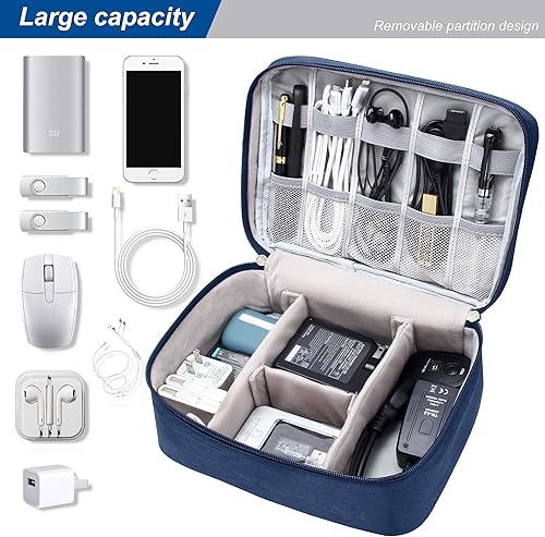 Miniatura 2 de Organizador de artículos electrónicos universal de viaje, bolsa organizadora de cables impermeable, accesorios electrónicos, fundas de