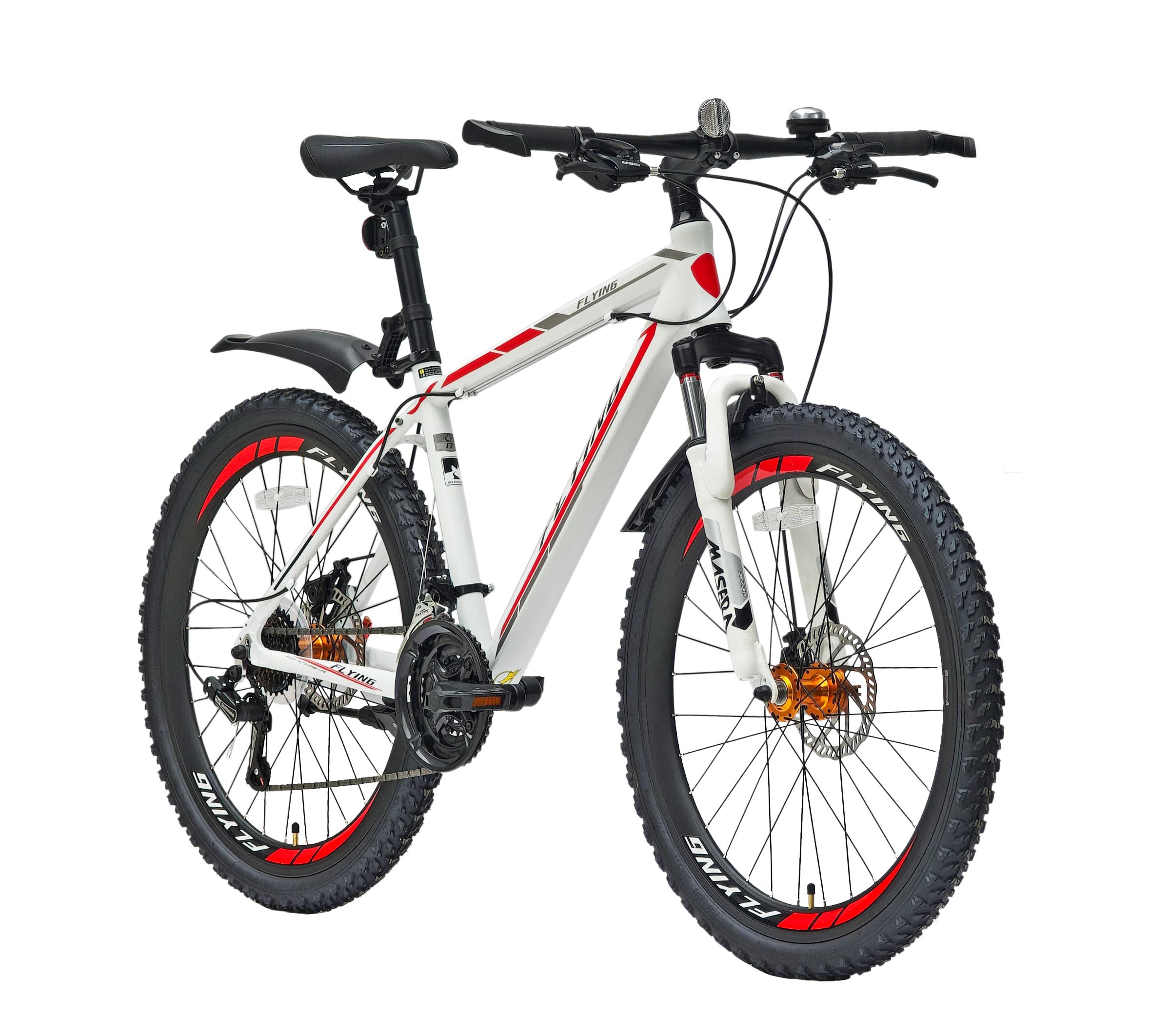 Flying Unisex's 21 Speeds Mountain bikes Bicycles Shimano Alloy Frame with Warranty, White, 26