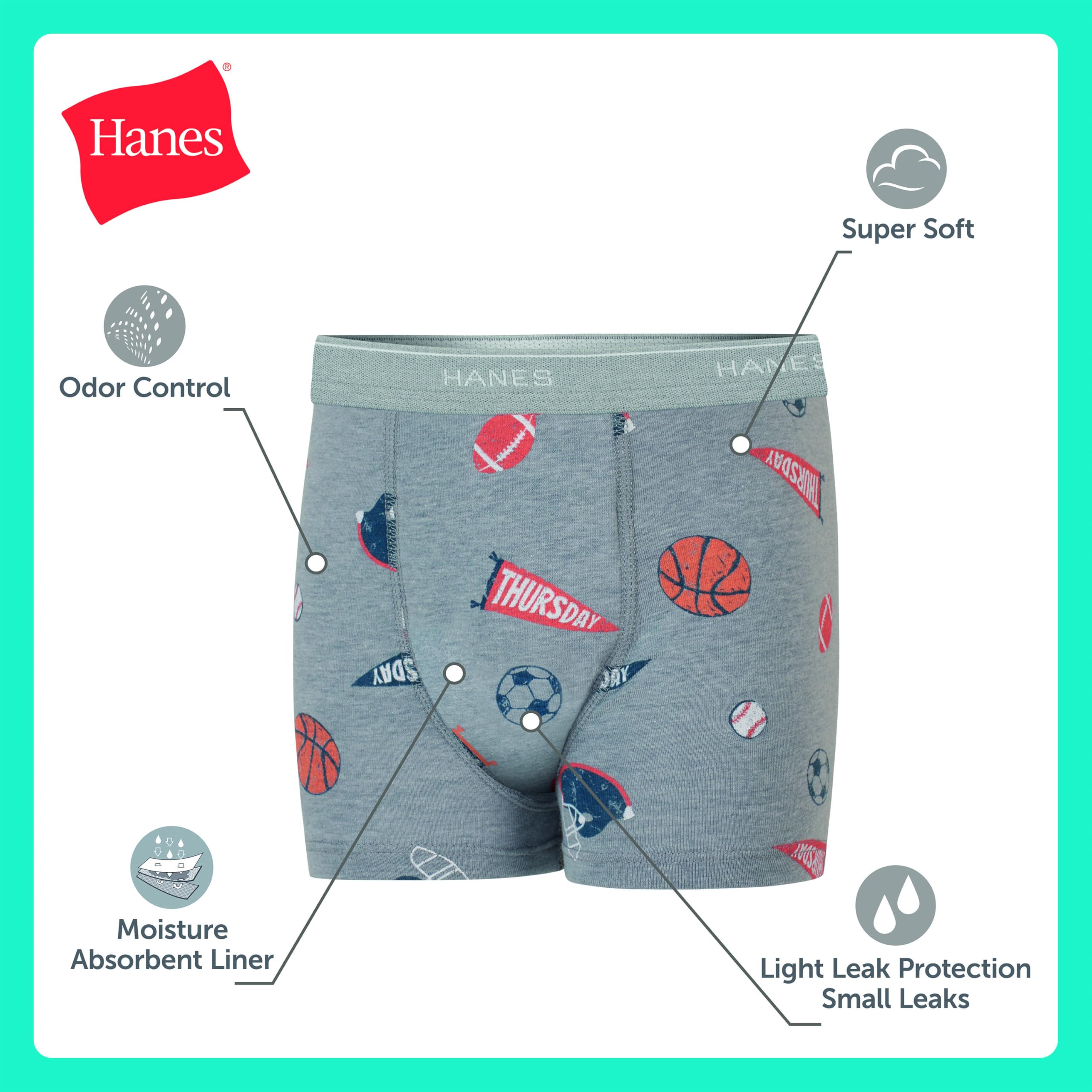 Hanes Boxer da allenamento per bambini piccoli, biancheria intima da allenamento per vasino per bambini, confezione da 6 o 7