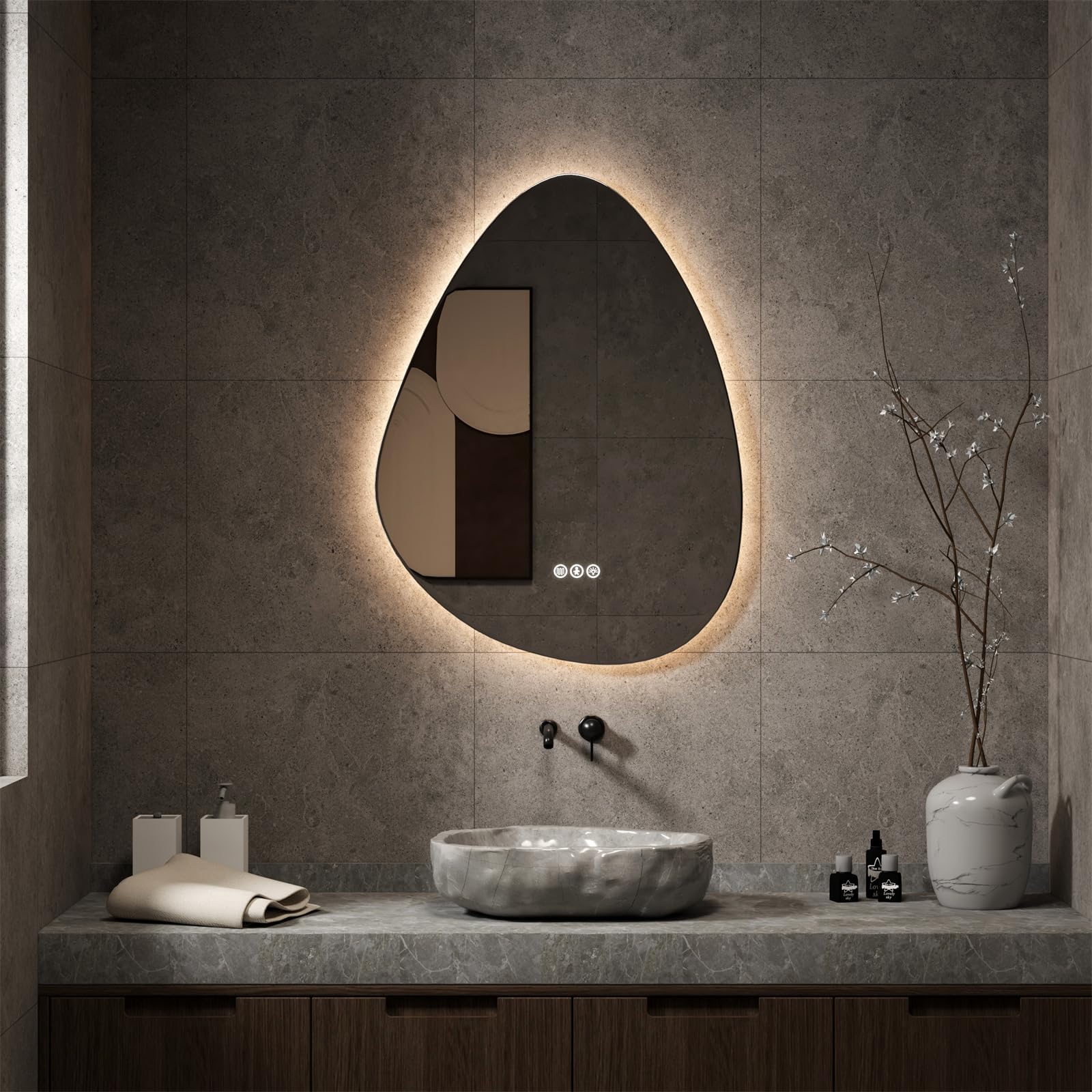 Led Mirror for Bathroom 20x 28 Bathroom Vanity Mirror with Lights Human Body Sensing Anti-Fog 3 Colors and