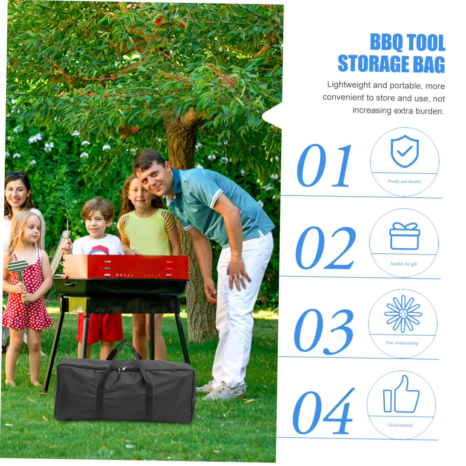 Borsa Porta Attrezzi Barbecue in Oxford Resistente, Leggera e Portatile
