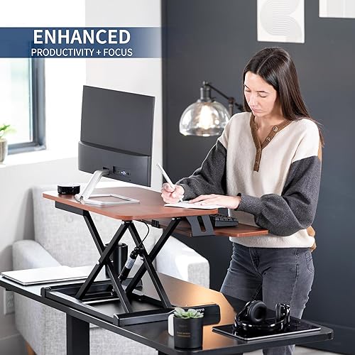 Vista 117 de VIVO DESK-V026KP - Convertidor de escritorio de 26 pulgadas, serie K, elevador de altura ajustable, para monitores y laptops, bandeja ancha