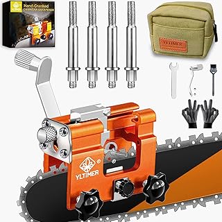 Chainsaw Sharpener Jig, Hand Cranked Chainsaw Chain Sharpening Jig Kit, Portable Fast Crank Chainsaw Sharpener Tool for 4"-22" Chain Saws & Electric Saws, DIY Lumberjack, Garden Worker