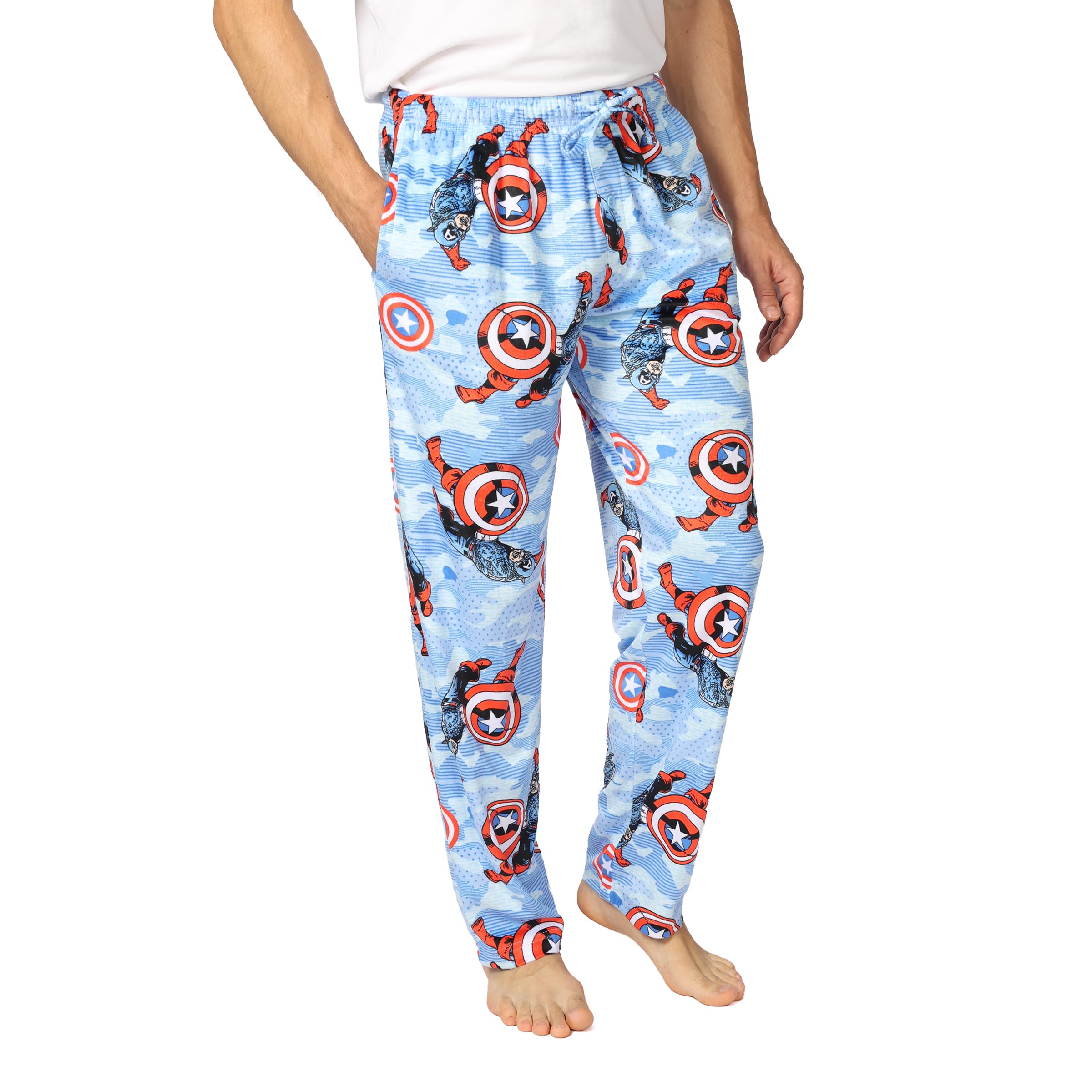 Marvel Mens Pajama Pants, Lounge Bottoms with Drawstring, Ultra-Soft & Comfortable, XXL
