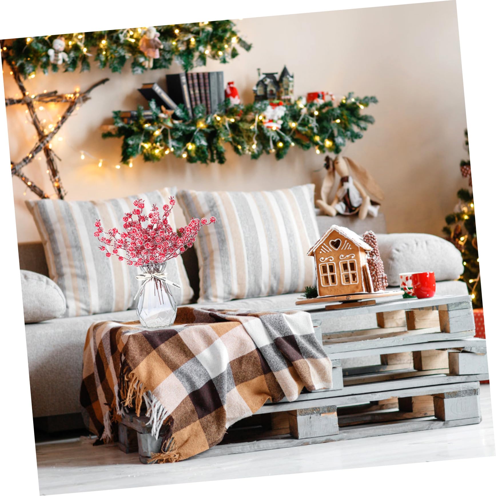 VALICLUD 10pièces Baies De Houx Miniatures Rouge Lot pour Décoration De Noël Et Événements