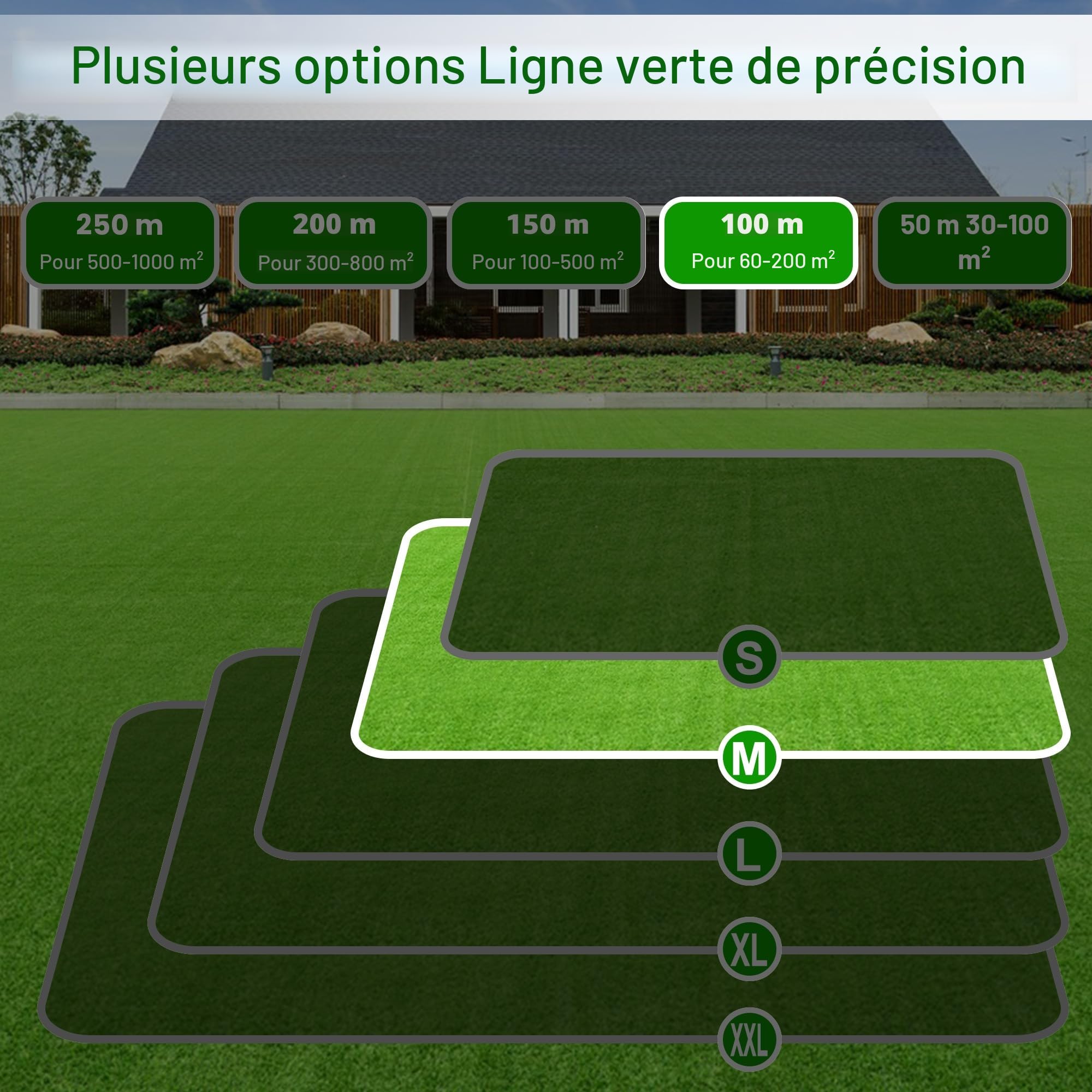 DazSpirit 100 m Cable Robot Tondeuse + 50 Piquets + 10 Connecteurs de Câble + 10 Bornes de Connexion, Tondeuse Gazon Fil Périphérique Compatible avec Gardena Bosch Husqvarna Worx Honda Robomow etc