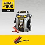 Stanley J509 JUMPiT Portable Power Station Jump Starter: 1000 Peak/500 Instant Amps, USB Port, Battery Clamps