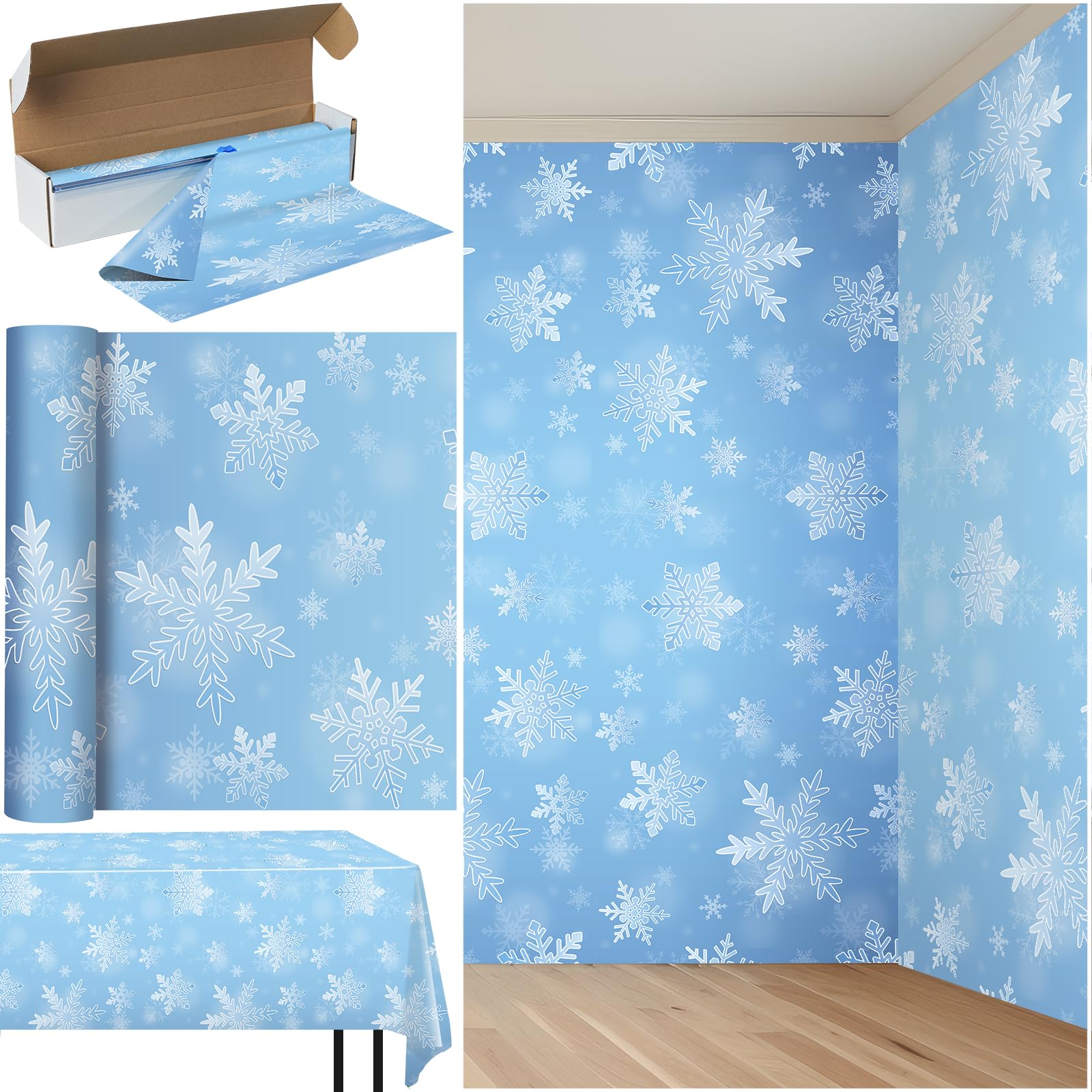 Snowflake Tablecloths - 3 Pack for Parties -16