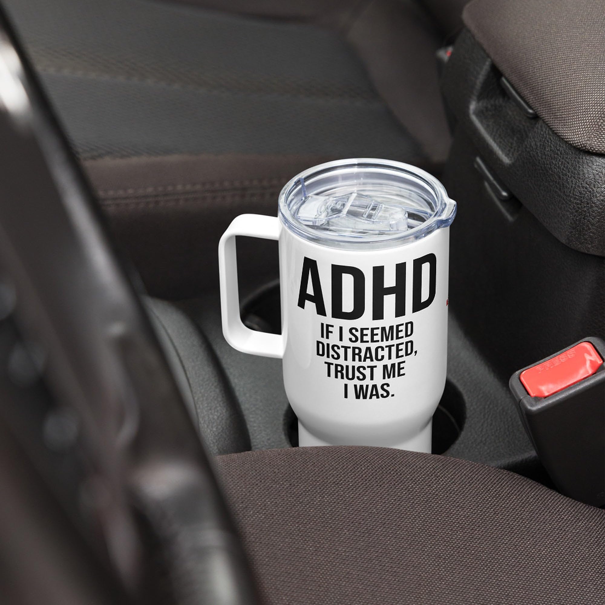 Taza de Viaje TDAH con Asa, Regalo de Concienciación para Adultos con TDAH