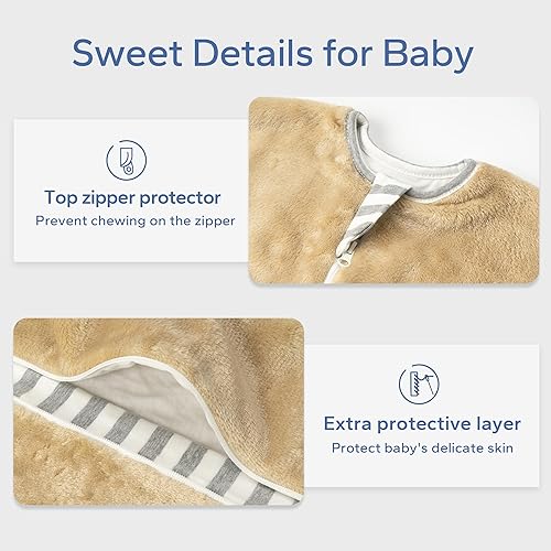 Miniatura 4 de ZIGJOY Shark-Fin - Manta de transición  Saco de dormir de transición de forro polar de 2.0 tog para 3 a 6 meses, manta de felpa cálida para bebé con