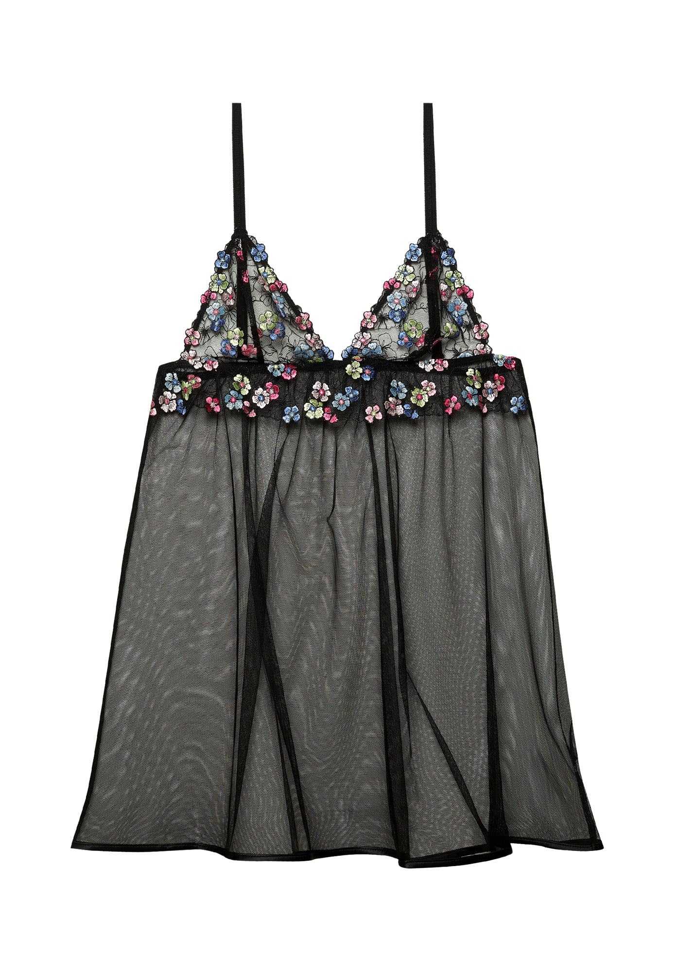 YAMAMAY - Sottoveste Spalline Fini Regolabili, Nero, Linea Milli, Donna