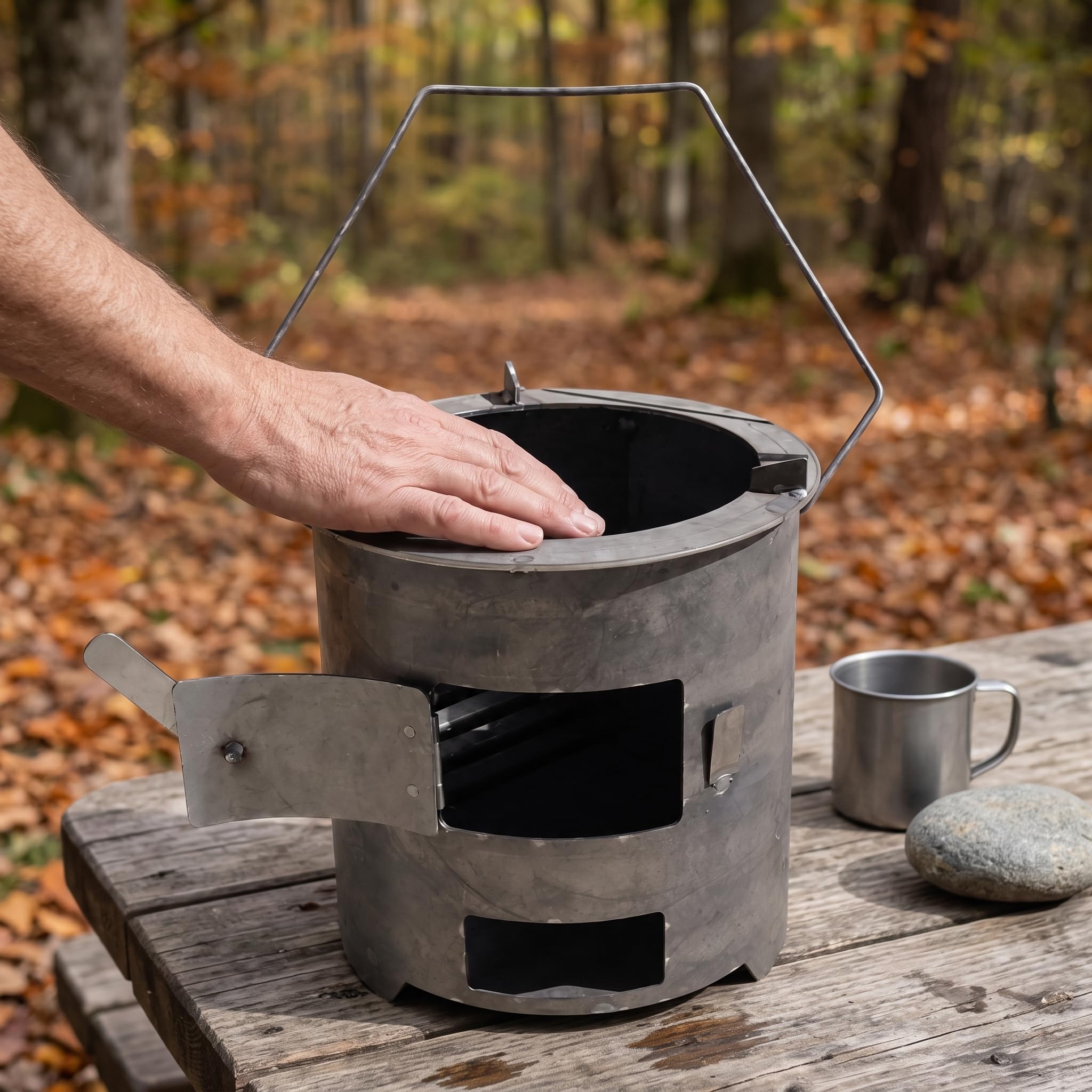 Fornello da Campeggio Portatile per Esterni, Stufa e Carbone per Campeggio Outdoor, style to 1