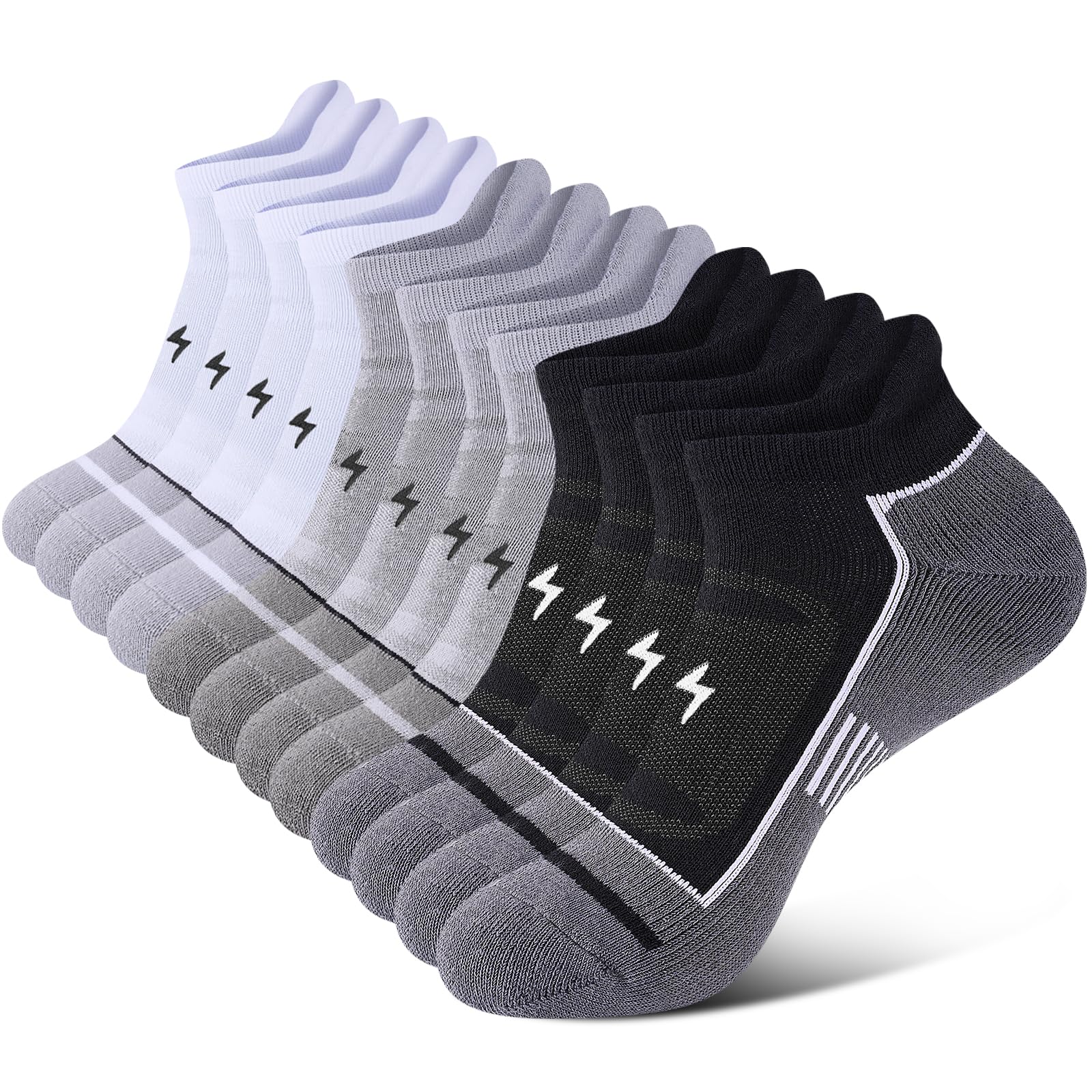 Cirorld Sneaker Socken Herren Dame, 6 Paar Atmungsaktiv Sportsocken Kurze Laufsocken, Anti-blasen Baumwolle Kompressionssocken für Laufen, Sport, Arbeit, Wandern, Radfahren, Unisex 43-46 37-42 47-50