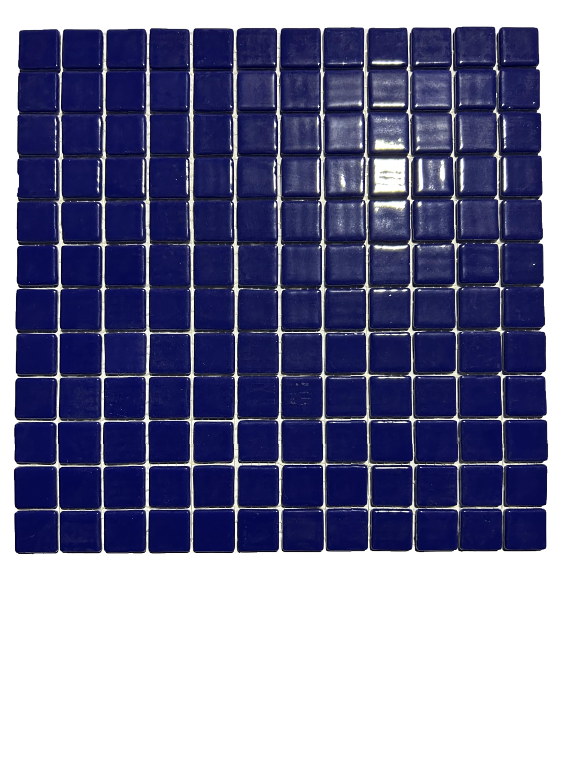 Gresite de piscina Azul marino, medida 2,5x2,5. Pegado en mallas de 31,5x31,5, grosor 4mm.