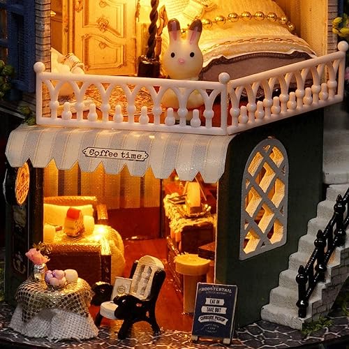 Miniatura 3 de con caja de música giratoria casa de muñecas en miniatura, casa de muñecas de bricolaje, regalos para niños para mujeres, regalos de cumpleaños para