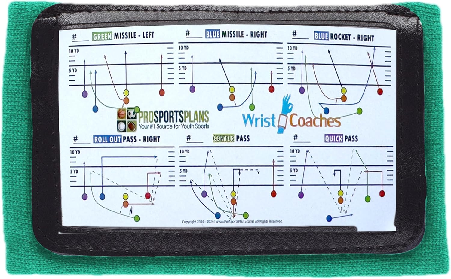 Football Play Wristbands - Youth Quarterback Gear - Wristband Playbook for Football and Softball Signs
