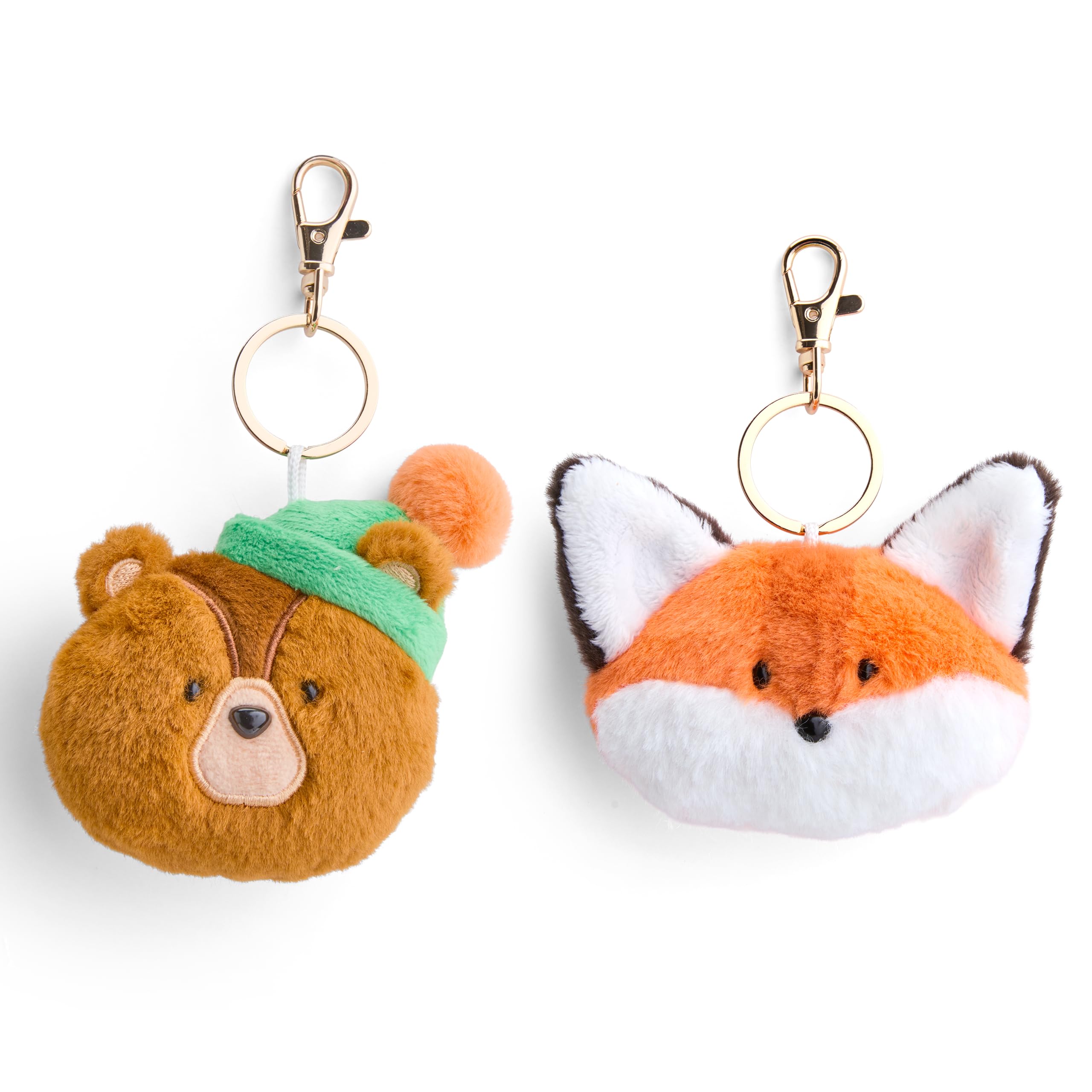 FAO Schwarz Forest Friends Fox & Bear Keychain Plush 2-Pack