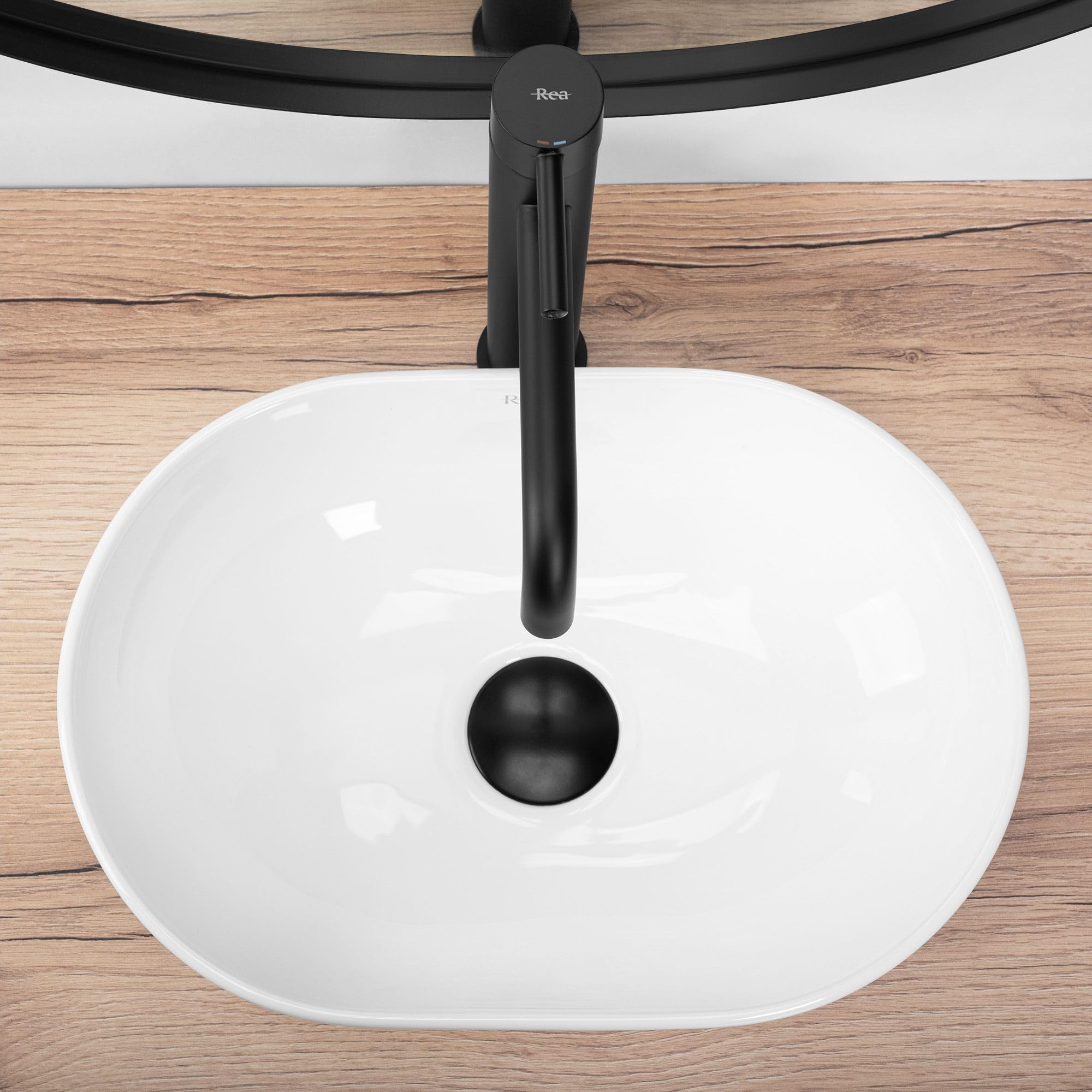 Rea - Lavabo Da Appoggio Amelia Mini Lavabo Bagno 26 X 38 X 12 cm Ceramica (Bianco)