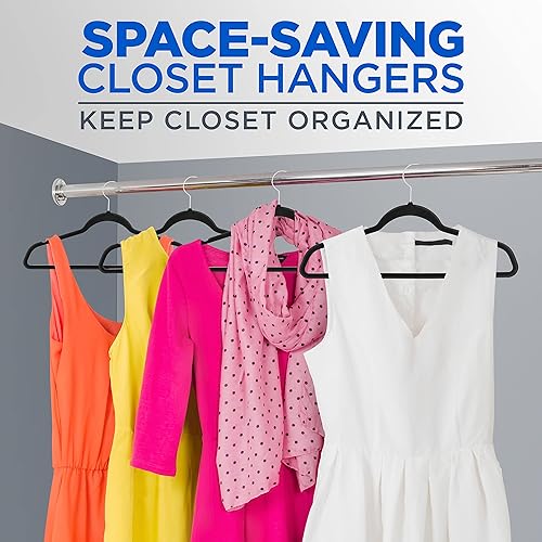 Miniatura 5 de SereneLife SereneLifeHome - Juego de 100 piezas de ropa antideslizante de terciopelo con gancho giratorio de 360 negro paquete de 100 unidades marrón