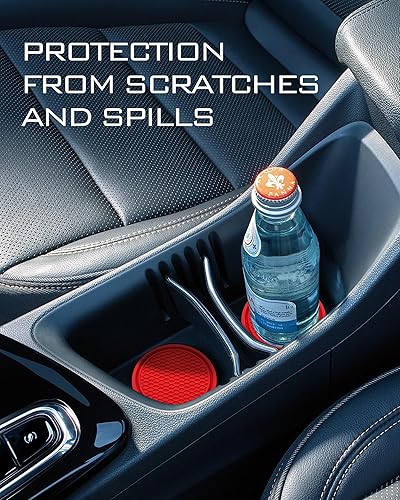 Miniatura 6 de Posavasos para portavasos de automóvil, paquete de 4 posavasos de silicona para automóvil, insertos antideslizantes universales, accesorios para el