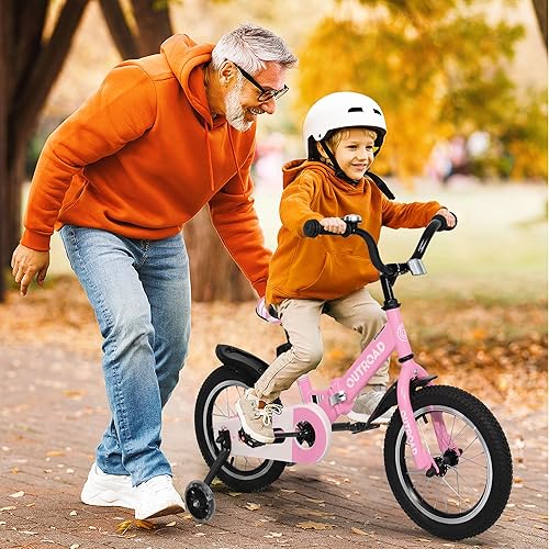 Miniatura 8 de Betterland Folding Kids Bike,14/16/18 Inch Children Bicycle with Training Wheels and Dual Handbrakes Toddler Sport Bicycle for 3-9 Years Old Boys