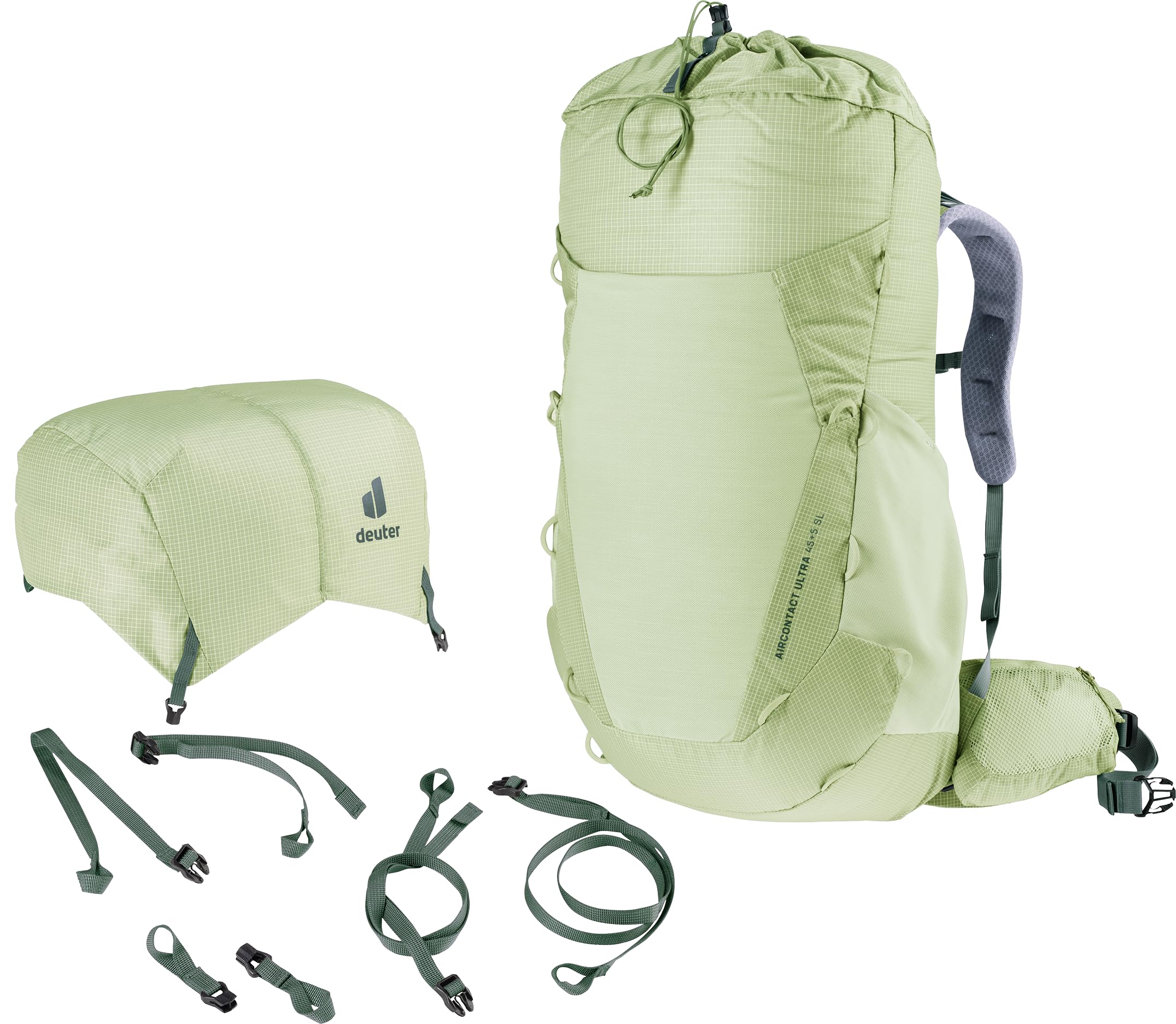 Deuter Aircontact Ultra 45+5 Sl plecak trekkingowy damski, Mineral-ivy, 45+5 L, Minimalistyczny