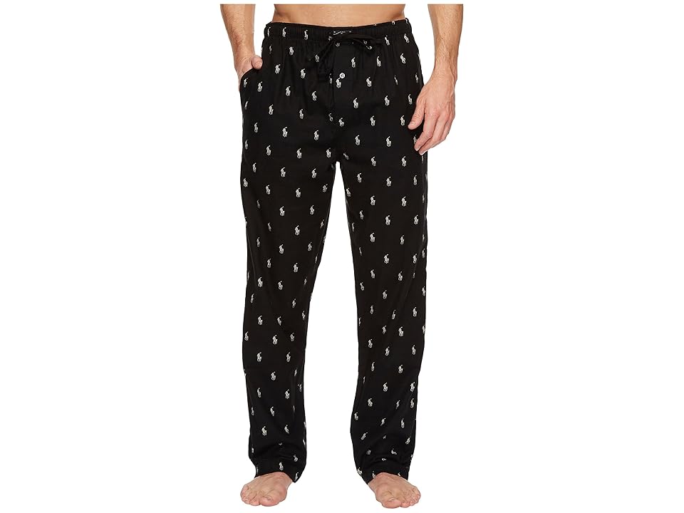 

Polo Ralph Lauren Flannel PJ Pants (Polo Black/Crescent Cream All Over Pony Player) Men's Underwear