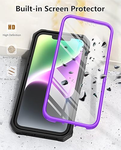 Miniatura 5 de Funda protectora para iPhone 14Plus funda resistente con clip para cinturón con soporte integrado, protección completa 360 a prueba de golpes para