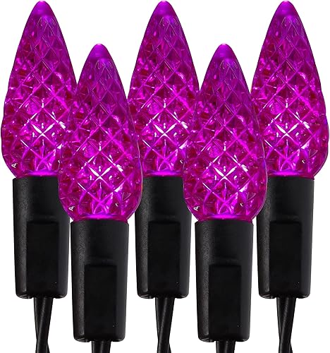 Vista 11 de WATERGLIDE C6 - Luces de San Valentín, 33 pies, 100 luces LED facetadas, alambre verde, luces de hadas de Navidad con adaptador de 29 V, 8 modos