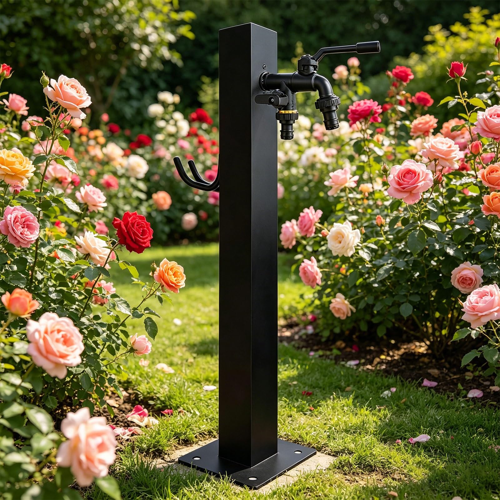Sxbhdm One Color Outdoor Vertical Garden Water Column With Faucet, Stainless Steel Freestanding Floor Mounted Hydrant Water Tap For Irrigation Washing(Height: 60Cm/23.6In)