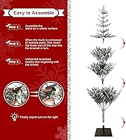 Vista 66 de Glitzhome Prelit Christmas Tree, 6ft Flocked Artificial Christmas Tree Serene Snowscape Fir with 300 Warm White Lights for Home, Office, Party