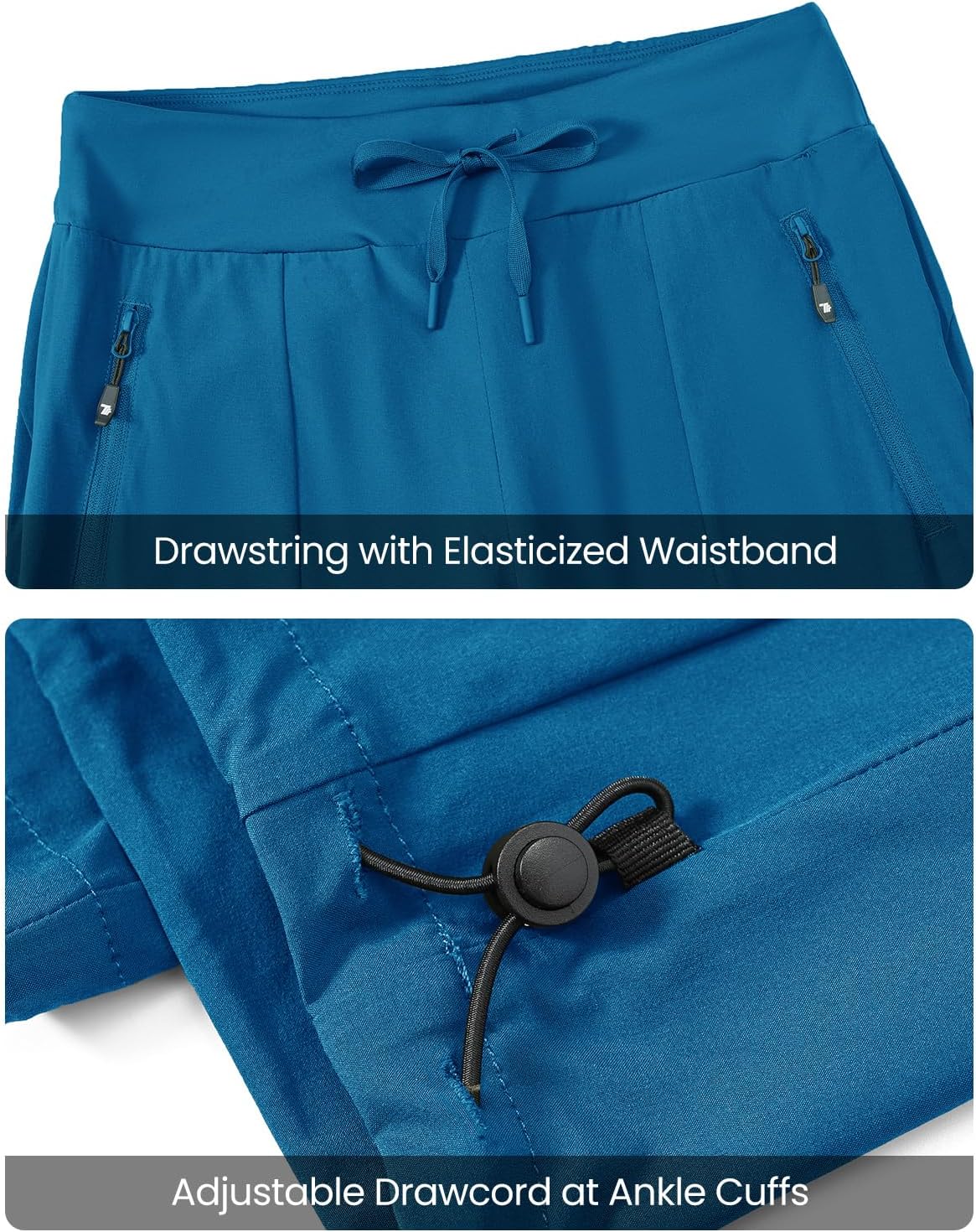 TBMPOY Women's Hiking Pants Lightweight Water Resistant Travel Joggers Quick Dry Work Outdoor Pant Zipper Pockets - Image 6