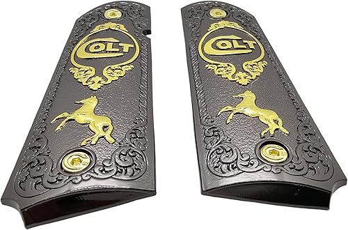 Miniatura 5 de Tek_Tactical Nuevo COLT 1911 - Puños de tamaño completo, color negro y doradoF