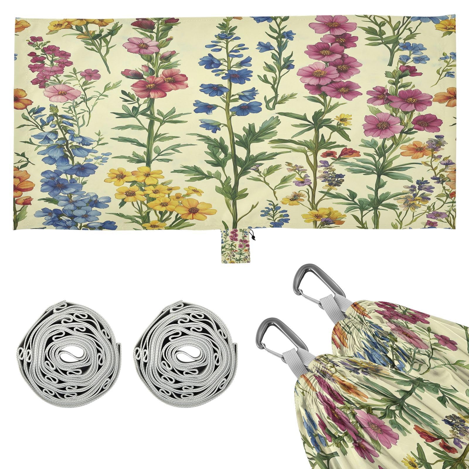 ATTX Foxgloves and Irises Camping Hammock - Lightweight & Portable Hammocks, Heavy Duty 330lbs Capacity for Indoor, Hiking, Backpacking, Travel, Backyard, Beach#29