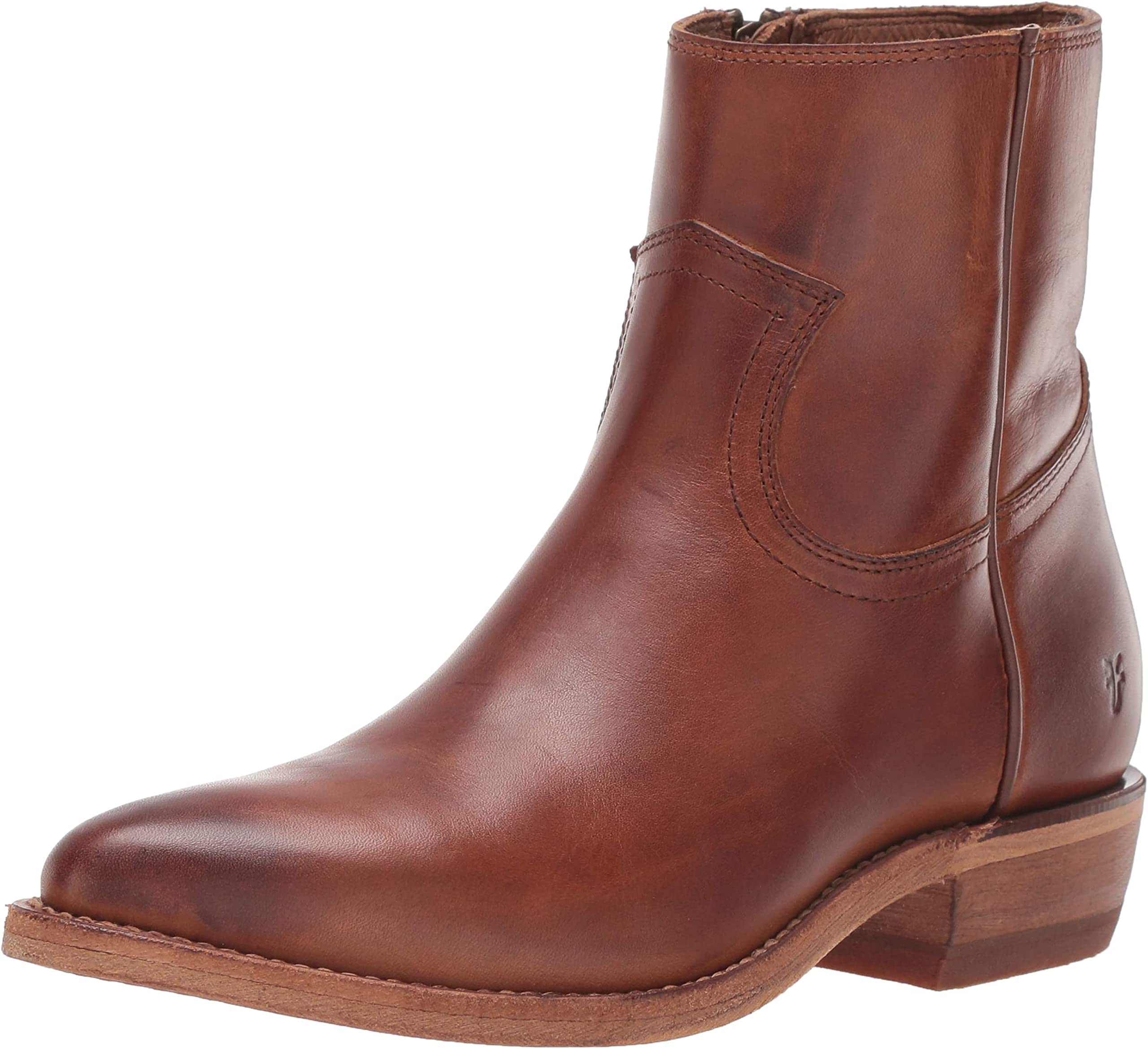 Frye Billy Inside Zip Booties for Women Crafted from Antiqued Leather with Wellington Stitchwork Brass Hardware - 5